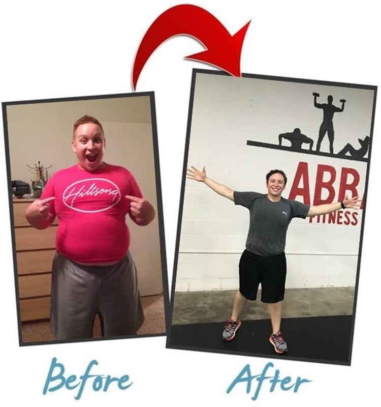 Before and after picture of weight loss - Abba Fitness